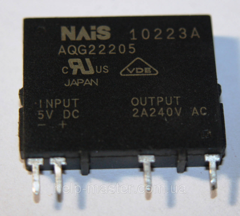 Твердотільні реле AQG22205 (5VDC)
