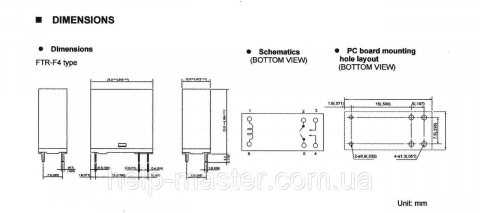 Реле електромеханічне F4AK012T;  12VDC