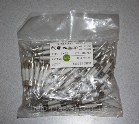 Запобіжник 3,15A 250 V;   (6*30 кер. з виведення.)