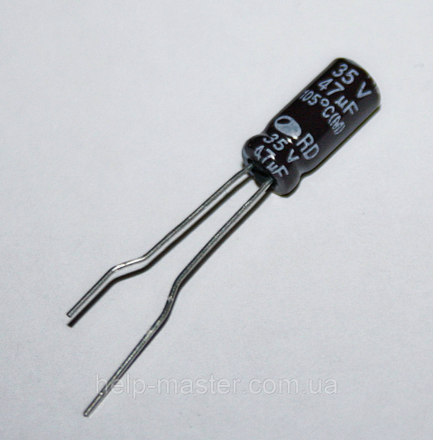 Конденсатор електролітичний 47 мкф — 35v (105 °C)