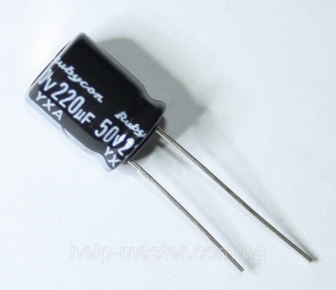 220 мкф-50v (105 °C) <YXA> 10*13 Rubycon