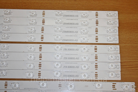 ZBJ60600-AB, ZBK60600-AB, ZBL60600-AB, ZBM60600-AB комплект led планок на телевизор