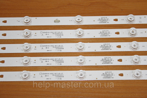 Комплект планок LED підсвічування LED43D10A-01(A) PN:30343010213 / LED43D10B-01(A) PN:30343010214