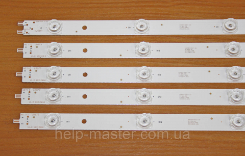Комплект планок LED підсвічування LED43D10A-01(A) PN:30343010213 / LED43D10B-01(A) PN:30343010214